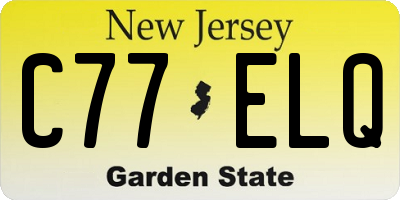 NJ license plate C77ELQ