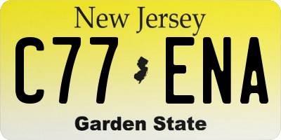 NJ license plate C77ENA