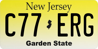 NJ license plate C77ERG
