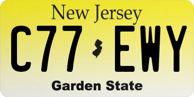 NJ license plate C77EWY