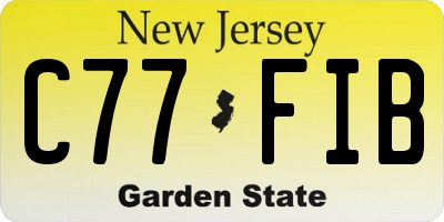 NJ license plate C77FIB