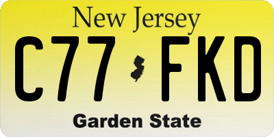 NJ license plate C77FKD