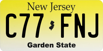 NJ license plate C77FNJ
