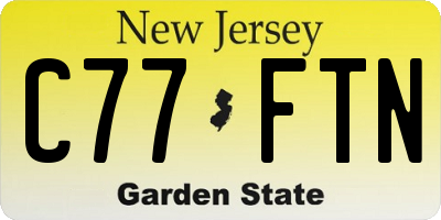 NJ license plate C77FTN