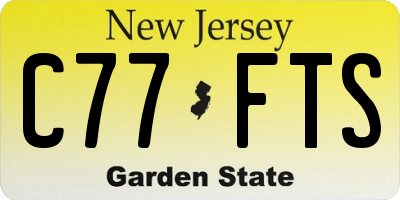 NJ license plate C77FTS