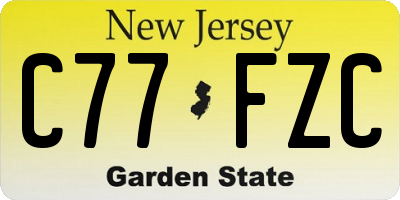 NJ license plate C77FZC