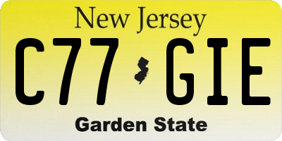 NJ license plate C77GIE