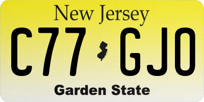 NJ license plate C77GJO