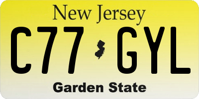 NJ license plate C77GYL