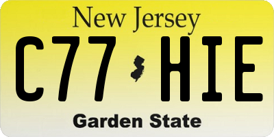 NJ license plate C77HIE