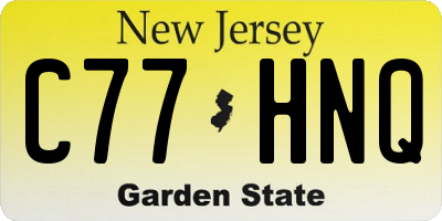 NJ license plate C77HNQ