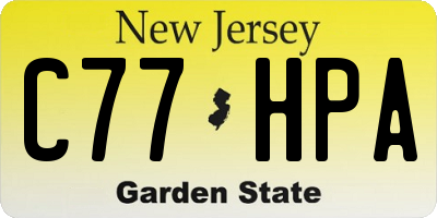 NJ license plate C77HPA