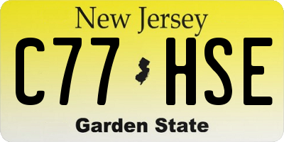 NJ license plate C77HSE