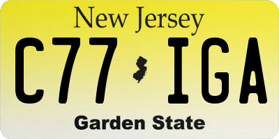 NJ license plate C77IGA