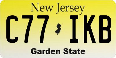 NJ license plate C77IKB