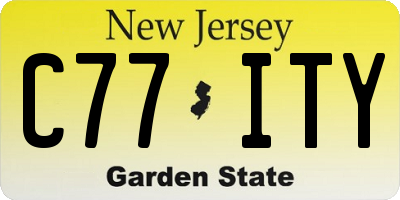 NJ license plate C77ITY