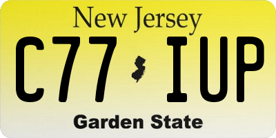 NJ license plate C77IUP