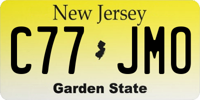 NJ license plate C77JMO
