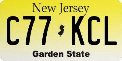 NJ license plate C77KCL