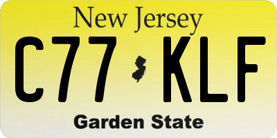 NJ license plate C77KLF