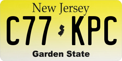 NJ license plate C77KPC