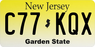 NJ license plate C77KQX