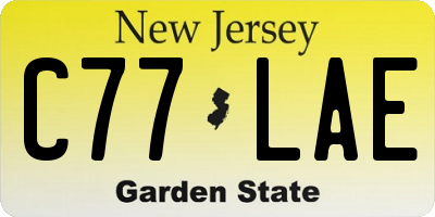 NJ license plate C77LAE