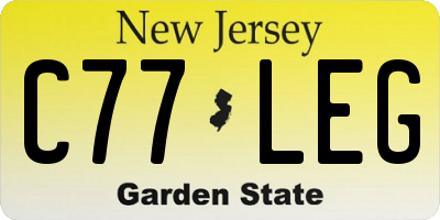 NJ license plate C77LEG