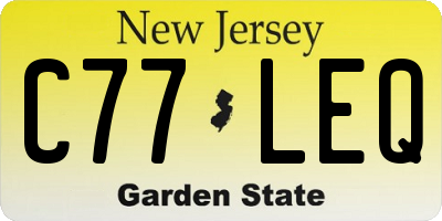 NJ license plate C77LEQ