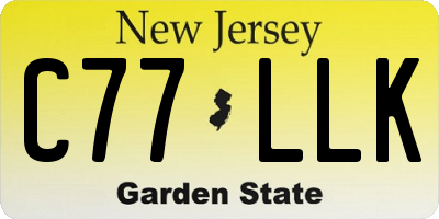 NJ license plate C77LLK
