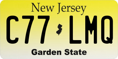 NJ license plate C77LMQ