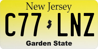 NJ license plate C77LNZ