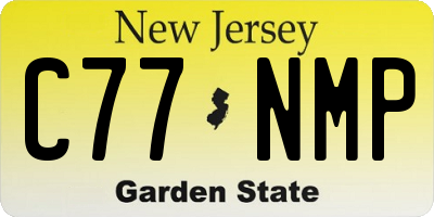 NJ license plate C77NMP