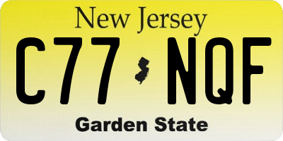 NJ license plate C77NQF