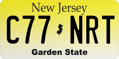 NJ license plate C77NRT