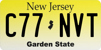 NJ license plate C77NVT
