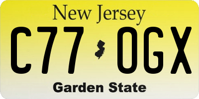 NJ license plate C77OGX
