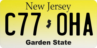 NJ license plate C77OHA