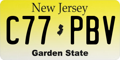 NJ license plate C77PBV