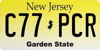 NJ license plate C77PCR