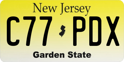 NJ license plate C77PDX