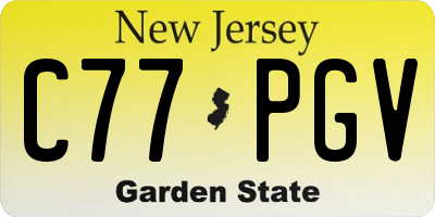 NJ license plate C77PGV