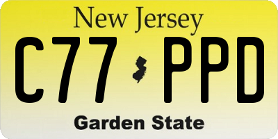 NJ license plate C77PPD