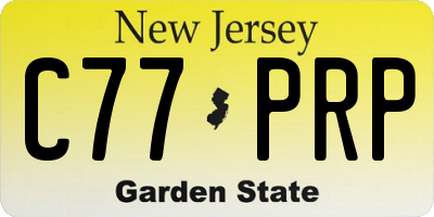 NJ license plate C77PRP