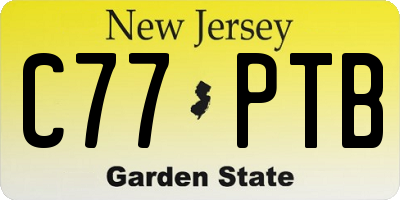 NJ license plate C77PTB