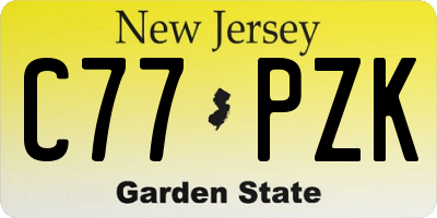 NJ license plate C77PZK