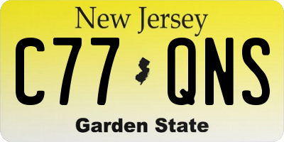 NJ license plate C77QNS