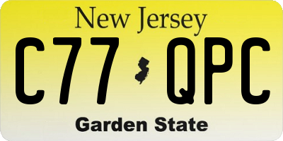NJ license plate C77QPC