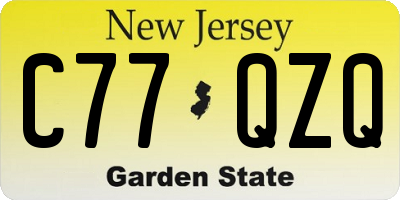 NJ license plate C77QZQ
