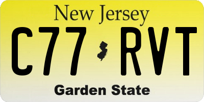 NJ license plate C77RVT